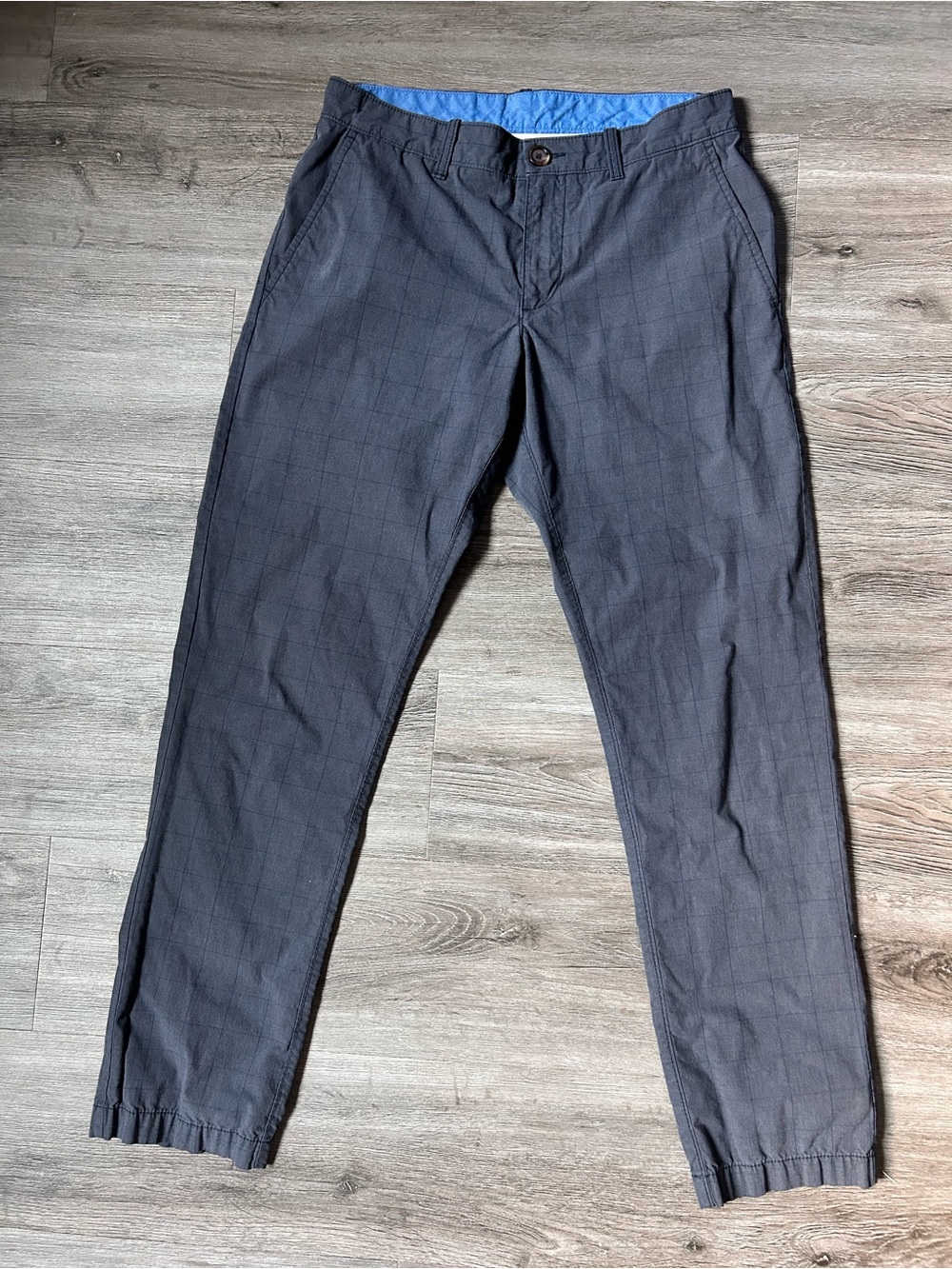 Original Penguin Munsingwear Checker Chino Pants Men’s 32x32 Gray Blue Stretch